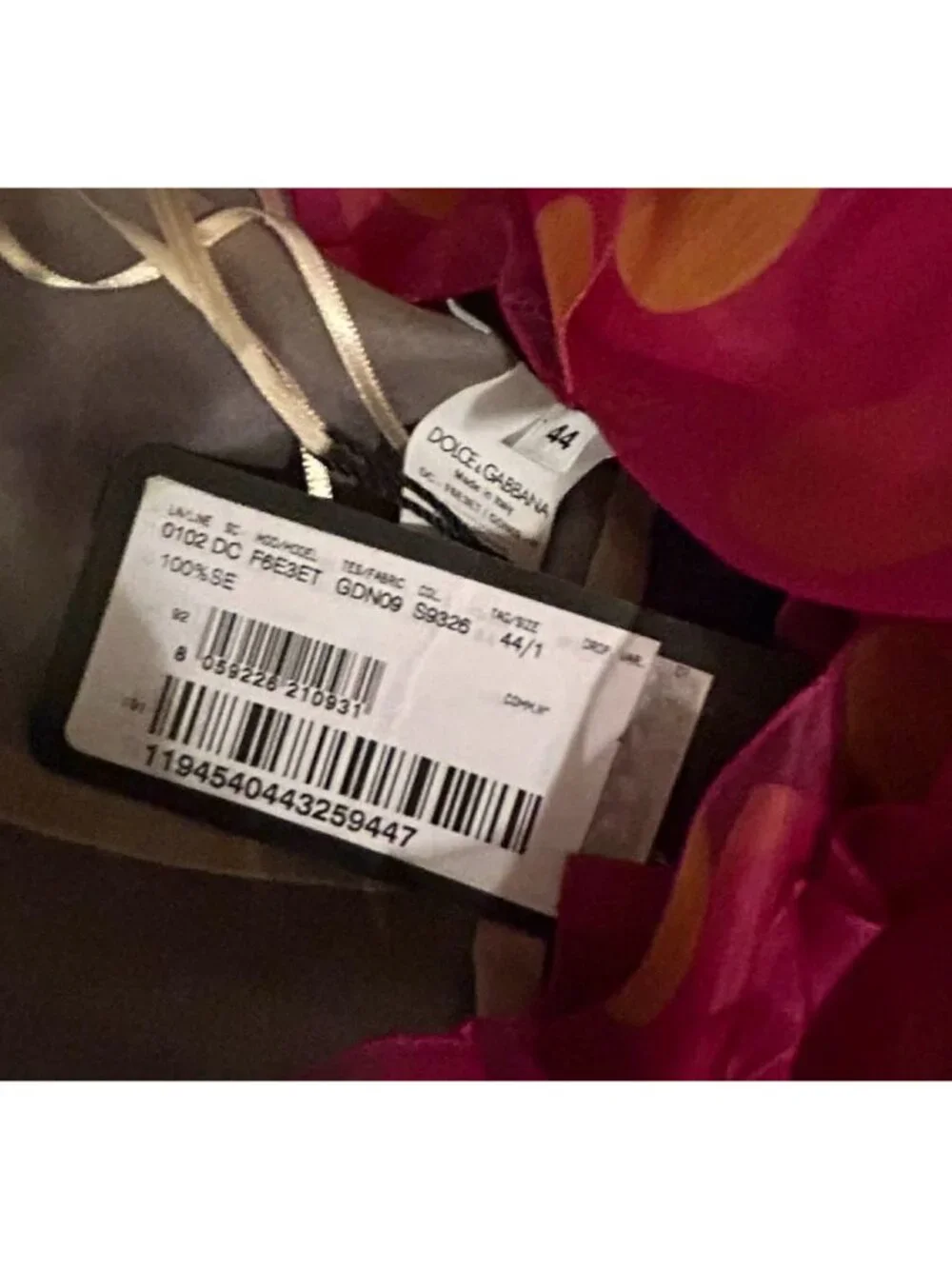 NWT $7K Dolce & Gabbana Silk V Neck Ruffled Hi/Lo Hem Maxi Dress Multicolor Size - Picture 4 of 4